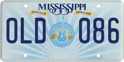 MS license plate OLD086