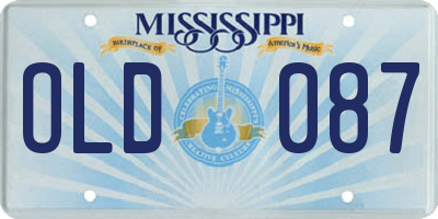 MS license plate OLD087