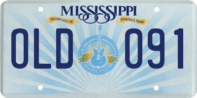 MS license plate OLD091