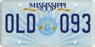 MS license plate OLD093
