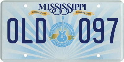 MS license plate OLD097