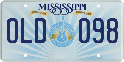 MS license plate OLD098