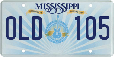 MS license plate OLD105