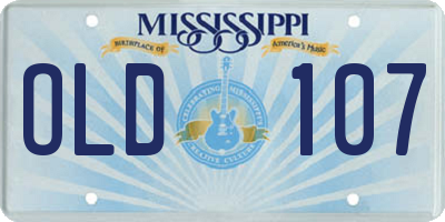 MS license plate OLD107