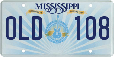 MS license plate OLD108