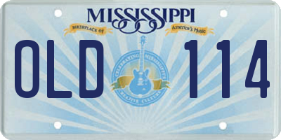 MS license plate OLD114
