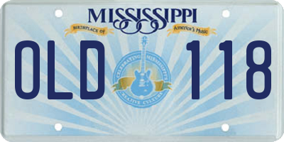 MS license plate OLD118