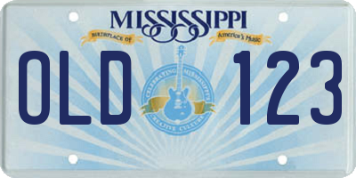 MS license plate OLD123