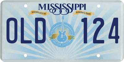 MS license plate OLD124