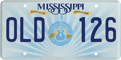 MS license plate OLD126
