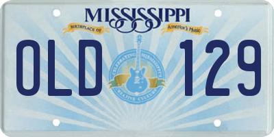 MS license plate OLD129