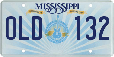 MS license plate OLD132