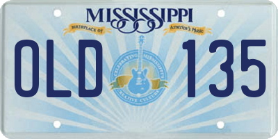 MS license plate OLD135