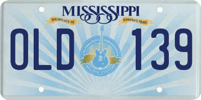 MS license plate OLD139