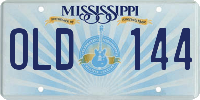 MS license plate OLD144
