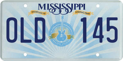 MS license plate OLD145