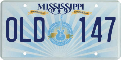 MS license plate OLD147