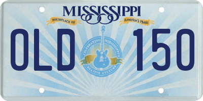 MS license plate OLD150