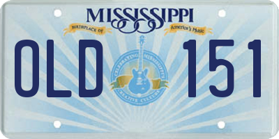 MS license plate OLD151