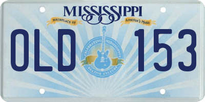 MS license plate OLD153