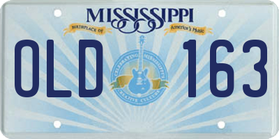 MS license plate OLD163