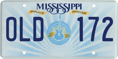 MS license plate OLD172