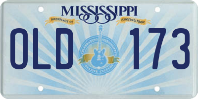 MS license plate OLD173