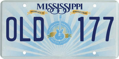 MS license plate OLD177