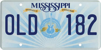MS license plate OLD182