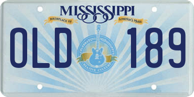 MS license plate OLD189