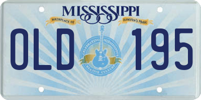MS license plate OLD195