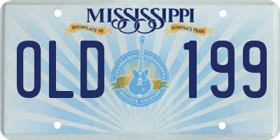 MS license plate OLD199