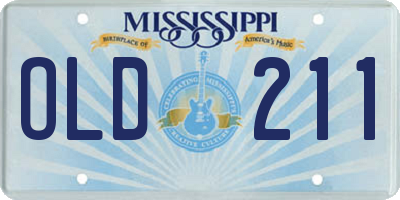 MS license plate OLD211