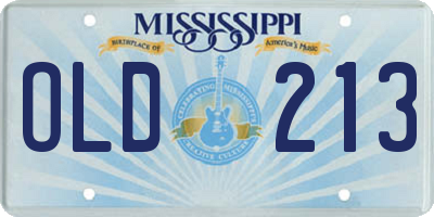MS license plate OLD213