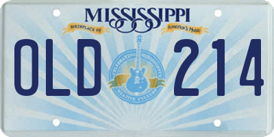 MS license plate OLD214
