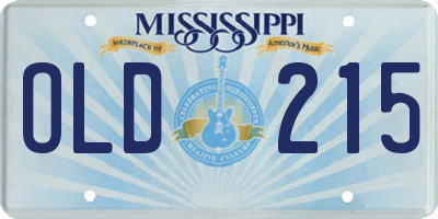 MS license plate OLD215