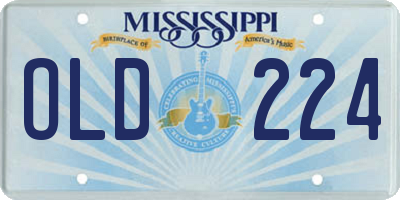 MS license plate OLD224