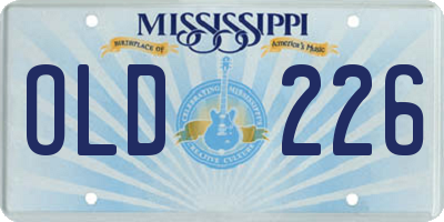 MS license plate OLD226