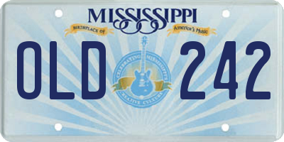 MS license plate OLD242