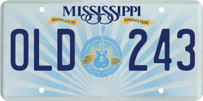 MS license plate OLD243