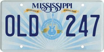 MS license plate OLD247