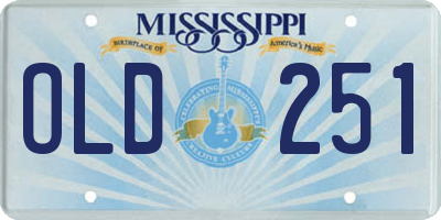 MS license plate OLD251