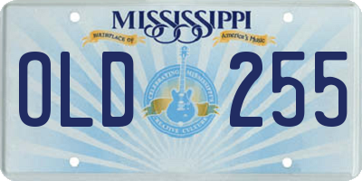 MS license plate OLD255