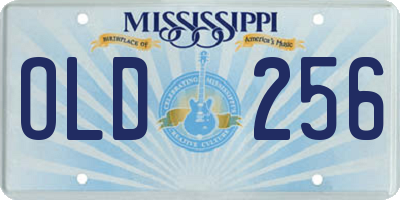 MS license plate OLD256