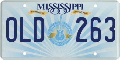 MS license plate OLD263