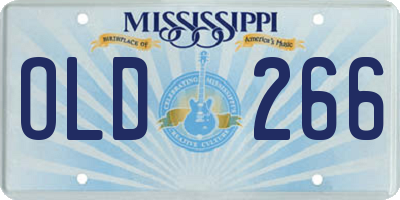 MS license plate OLD266