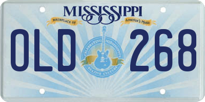 MS license plate OLD268