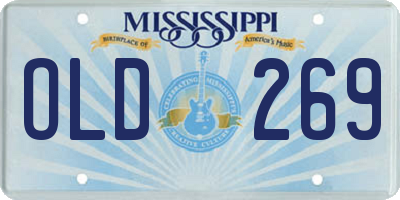 MS license plate OLD269