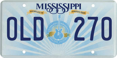 MS license plate OLD270