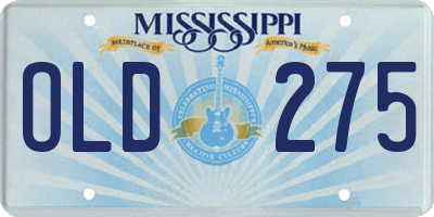 MS license plate OLD275